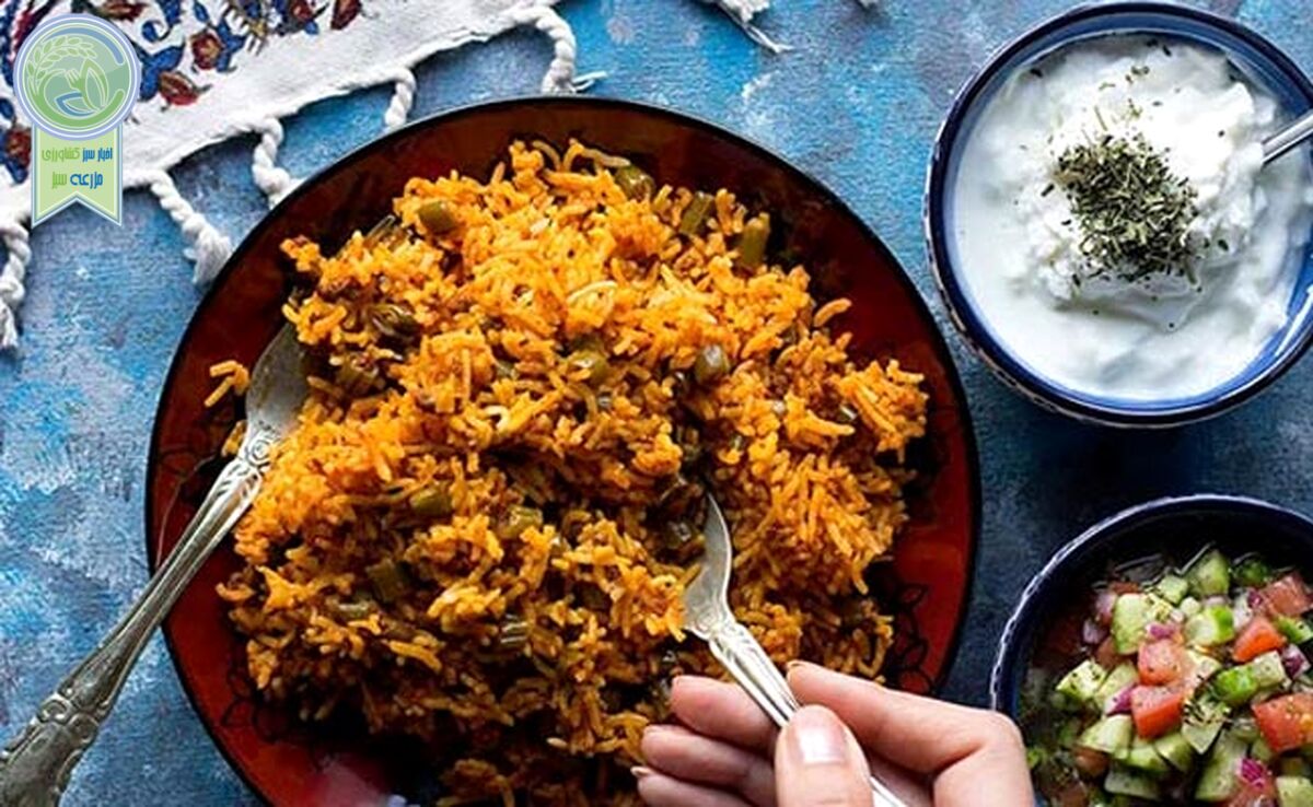 لوبیا پلو مجلسی بدون گوشت، ارزان و ساده

