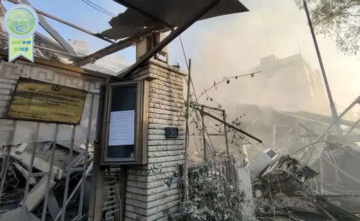 ویرانی ساختمان کنسولگری ایران در دمشق+ ویدئو

