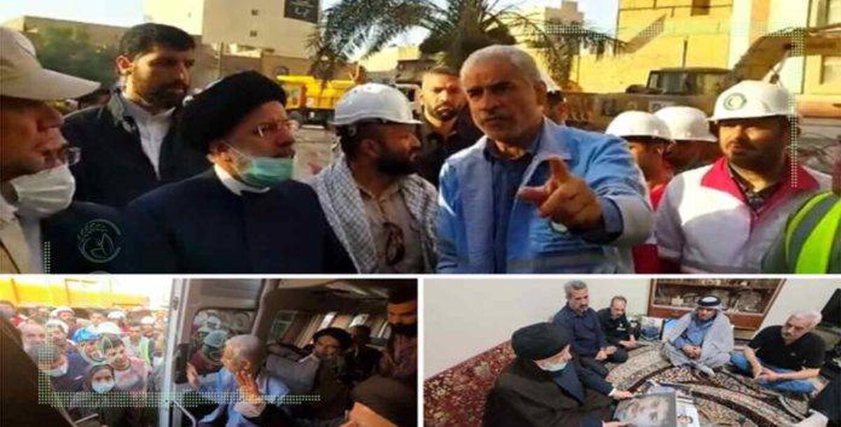 بازدید رییس‌ جمهور از ساختمان ریزش کرده متروپل